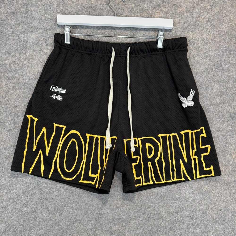 Marvel Wolverine CR Mesh Shorts Mens Large Civil Heavyweight Pockets 5" Inseam